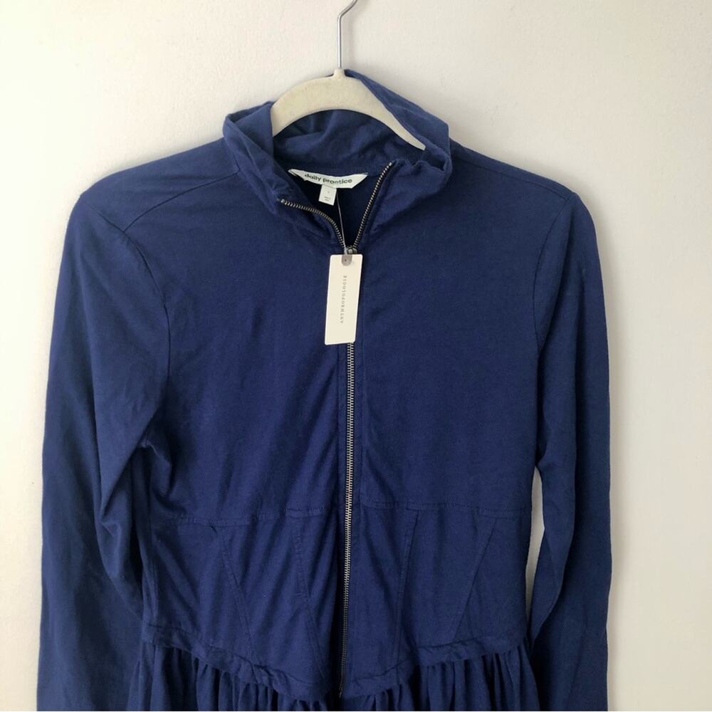 Daily Practice Taylor Blue Long-Sleeve Zip-Front Mini Dress Women’s Size S NWT - Picture 4 of 11